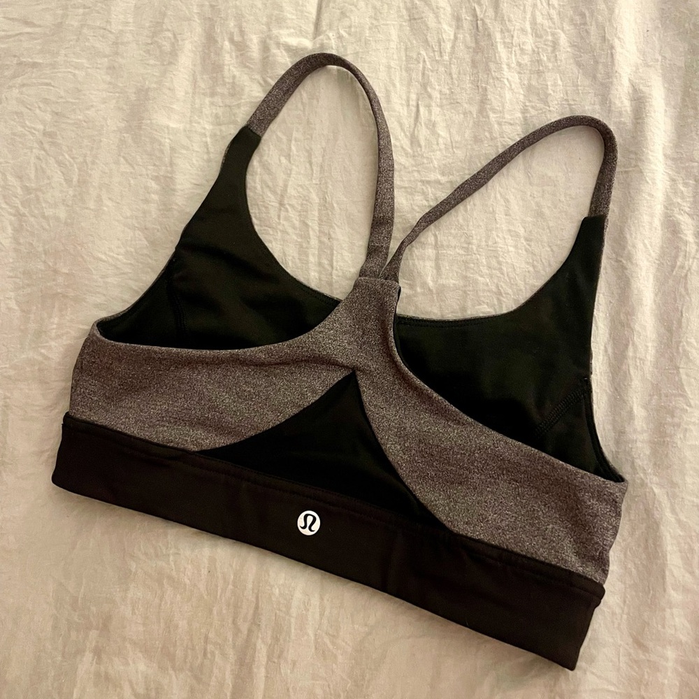 Lululemon Women's Racerback Sports Bra Gray/ Black Size 6